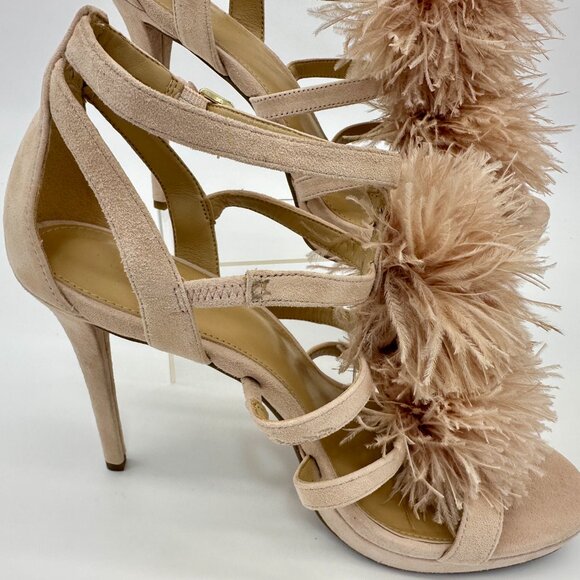Michael Kors FARA Pom-Pom Heels | Blush Suede | Size 9.5 - Picture 10 of 12